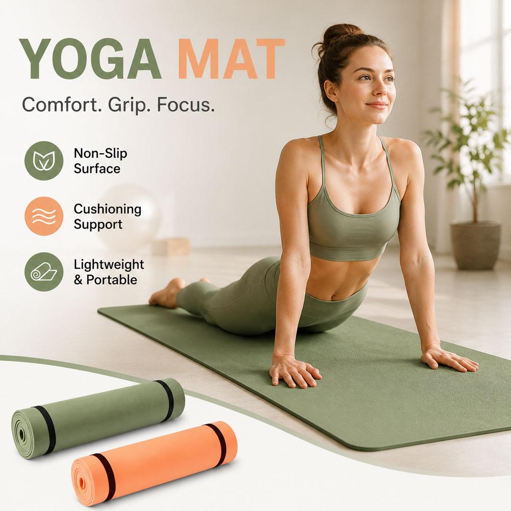 Pilates Yoga Matte - سجادة يوجا سميكة مضادة للانزلاق، سجادة