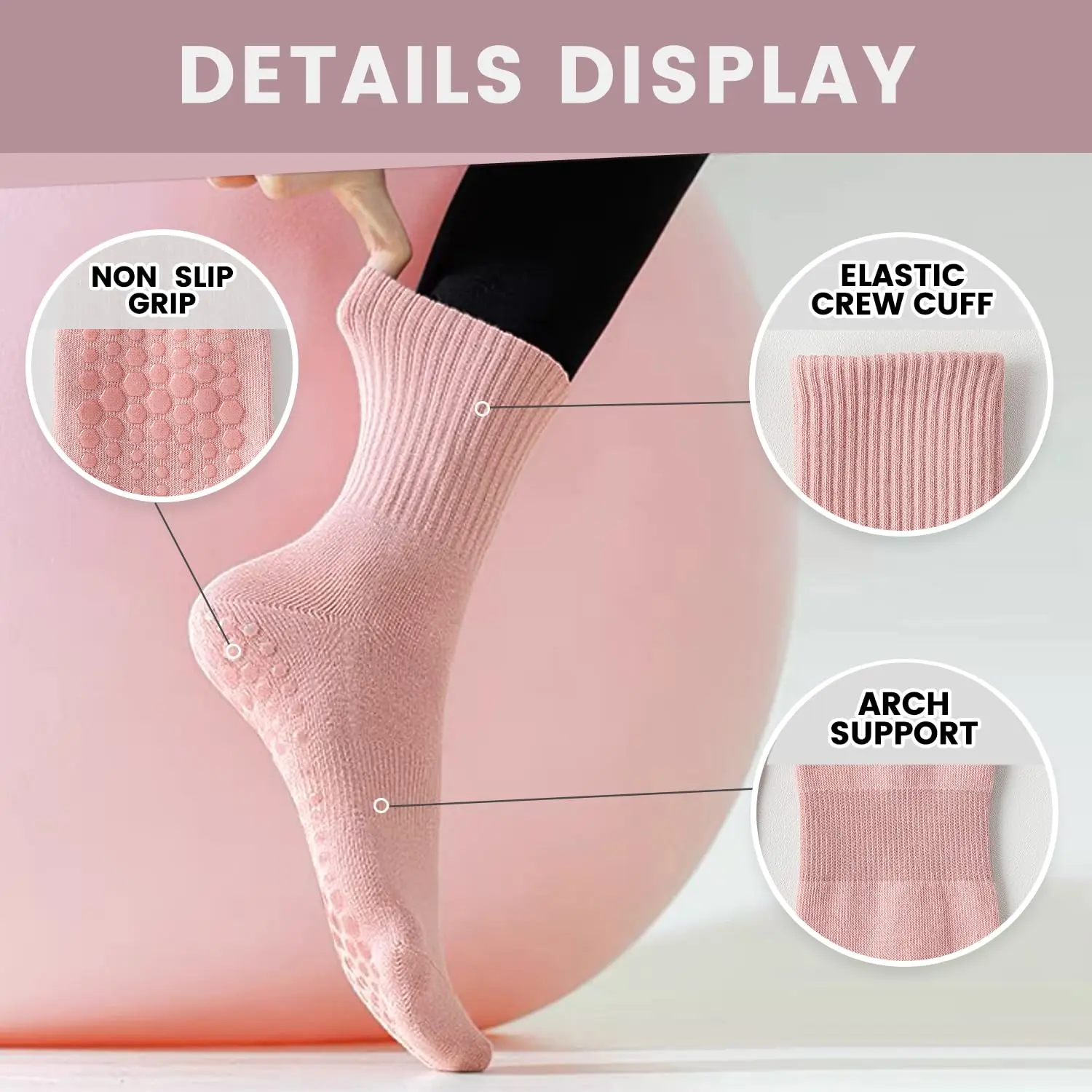 4 أزواج من جوارب اليوغا النسائ - مراجعة Pilates & Yoga Reversible Mockneck Sweatshirt وسعره